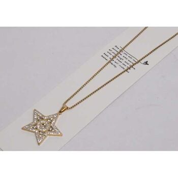 collier acier etoile eclat strass