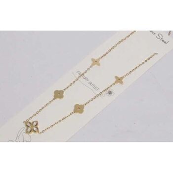 collier pendentif trefle etoile acier