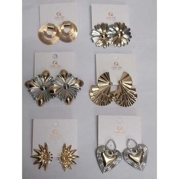 Boucles bijoux dore et bicolore