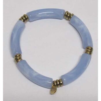 blue bangle wrist jewelry with steel washers