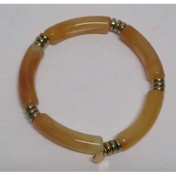 Brown bangle wrist jewelry with steel washers