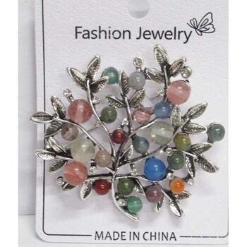 Tree brooch jewelry with beads in all colors