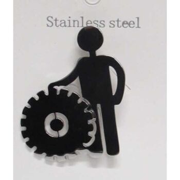 steel worker brooch jewelry