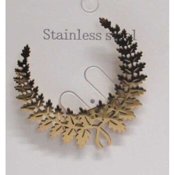 gold-plated steel laurel wreath brooch jewelry