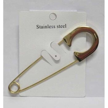 gold-plated steel brooch/safety pin jewelry