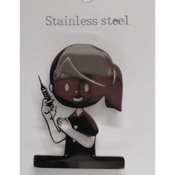 stainless steel nurse brooch