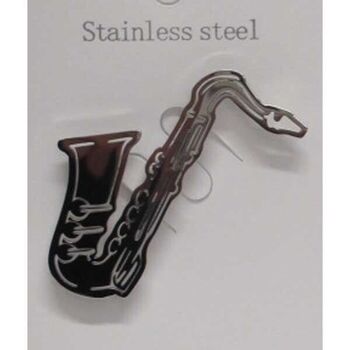 stainless steel saxophone brooch jewelry