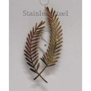 gold-plated steel ear of wheat brooch