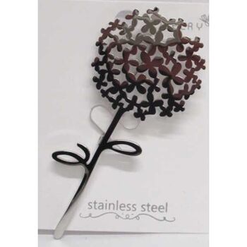 steel dandelion brooch