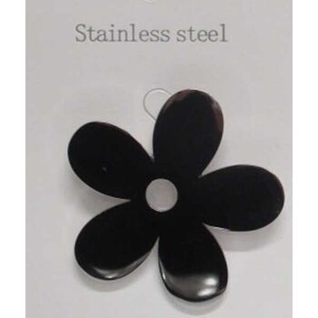 5-petal flower brooch in steel