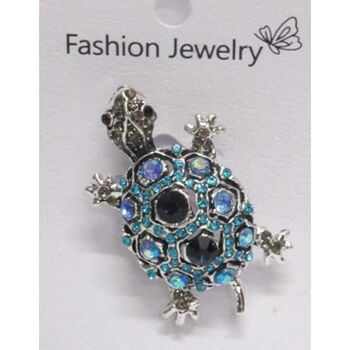 blue crystal turtle shell brooch jewelry
