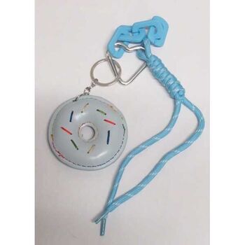 keychain, jewelry, bag, blue donut