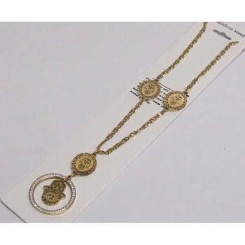 pendentif femme cercle strass main en acier