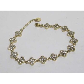 Gold-plated stainless steel rhinestone river bracelet