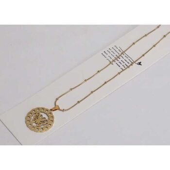 bijoux long collier grigri papillon acier