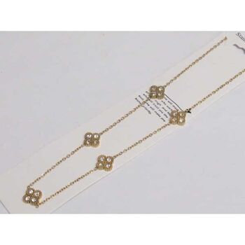 bijoux pendentif multitude fleur strass acier