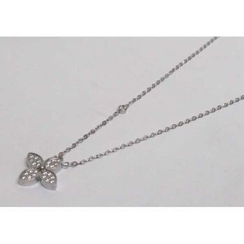 steel flower and clover pendant jewelry