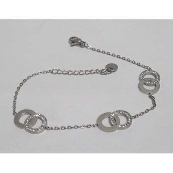 double circle bracelet with rhinestones in stainless steel
