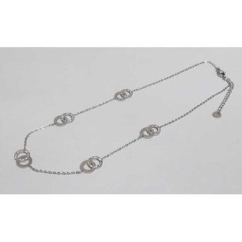 Double circle pendant jewelry with rhinestones in steel