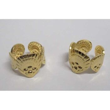 bijoux bague coquillage acier doré