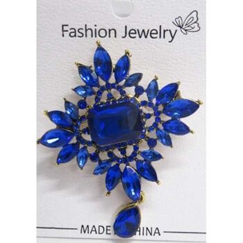 vintage blue crystal brooch pins