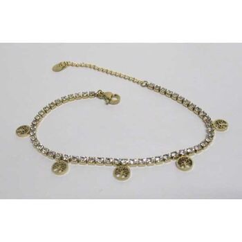 bracelet fin strass arbre de vie acier doré inoxydable