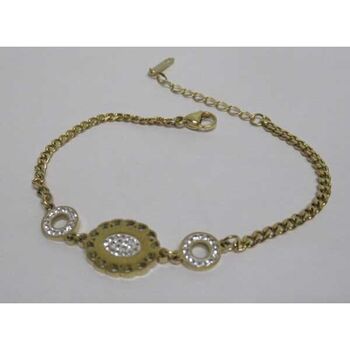 bracelet chaîne losange strass acier doré