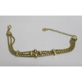 bijoux bracelet 3 lignes mailles acier doré