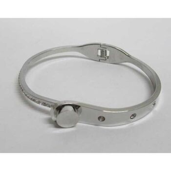 bracelet jonc mi strass mi cristal en acier