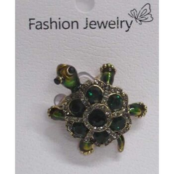 Turtle brooch in sea green