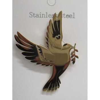 women's gold-plated steel dove brooch jewelry