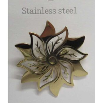 floral brooch jewelry in gold-plated steel