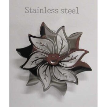 Stainless steel spiral flower brooch jewelry