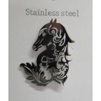 Steel horse mane brooch jewelry
