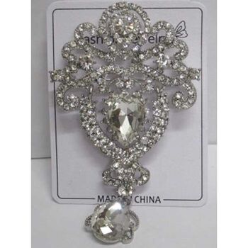 Wedding brooch with rhinestone pendant
