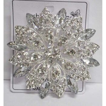 Silver wedding flower brooch