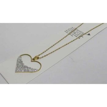 pendentif coeur moitie plein strass acier