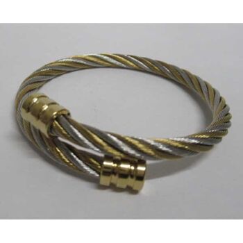 Gold-plated silver cable steel bracelet