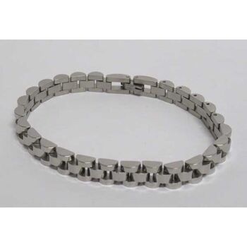 bijoux bracelet maillon montre en acier argente