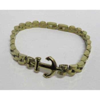 bijoux maillon doré acier ancre