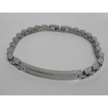 bijoux bracelet plaque acier argente