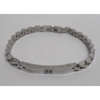 bijoux bracelet plaque ancre acier argente