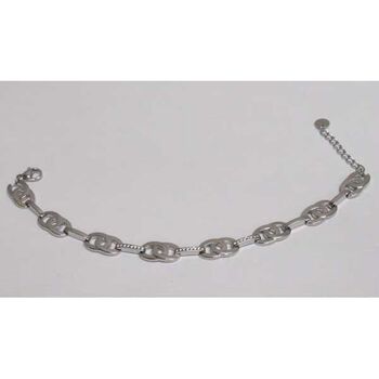 round silver steel bracelet intertwined with rhinestone hooks