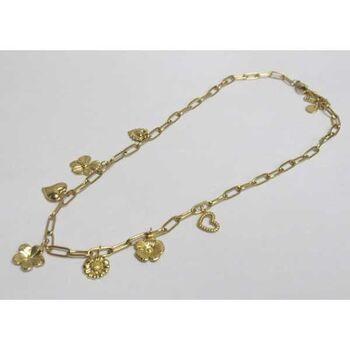 bijoux collier à breloques en acier doré