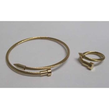 steel bangle and matching ring