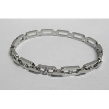 crystal rhinestone link bangle jewelry in steel