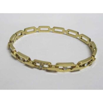 Gold-plated steel bangle jewelry with crystal and rhinestone links
