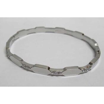 Hexagon bangle jewelry with rhinestones, silver-plated steel