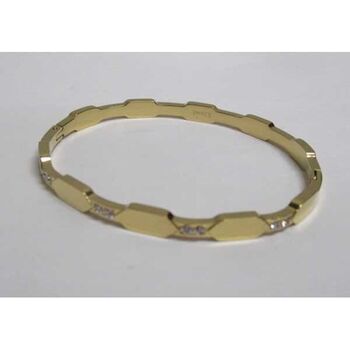 Hexagon bangle jewelry with rhinestones, silver-plated steel