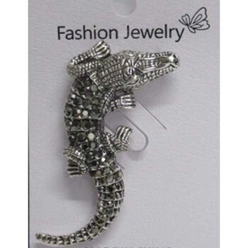 bijoux broche alligator